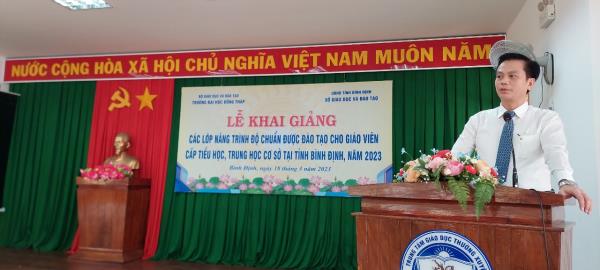Khai giảng các lớp nâng trình độ chuẩn được đào tạo của giáo viên tiểu học, trung học cơ sở tại tỉnh Bình Định